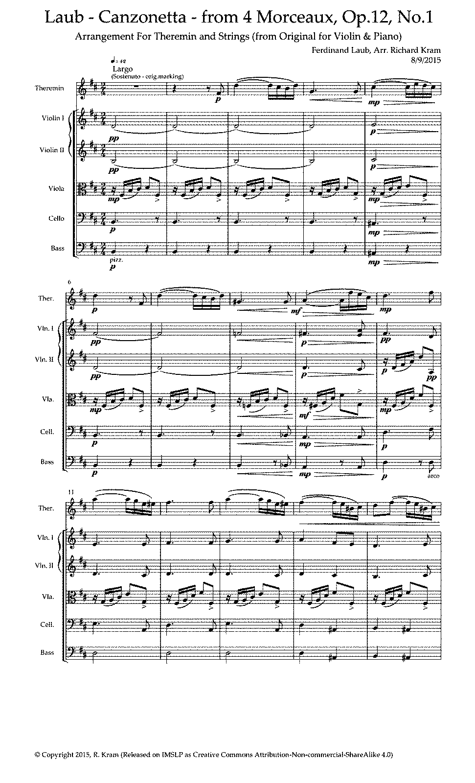 Theremin Arrangements & Accompaniments (Kram, Richard) - IMSLP