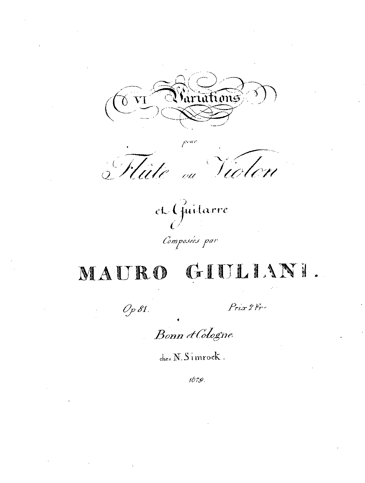 6 Variations for Flute and Guitar, Op.81 (Giuliani, Mauro) - IMSLP