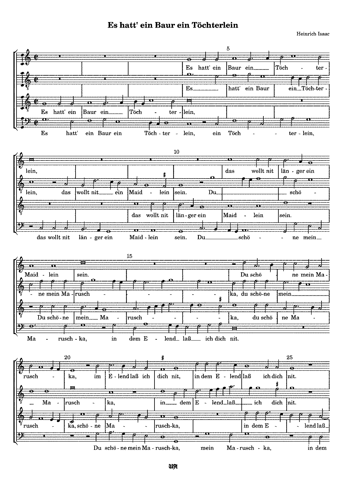 Es het ein Baur ein Toechterlein (Isaac, Heinrich) - IMSLP