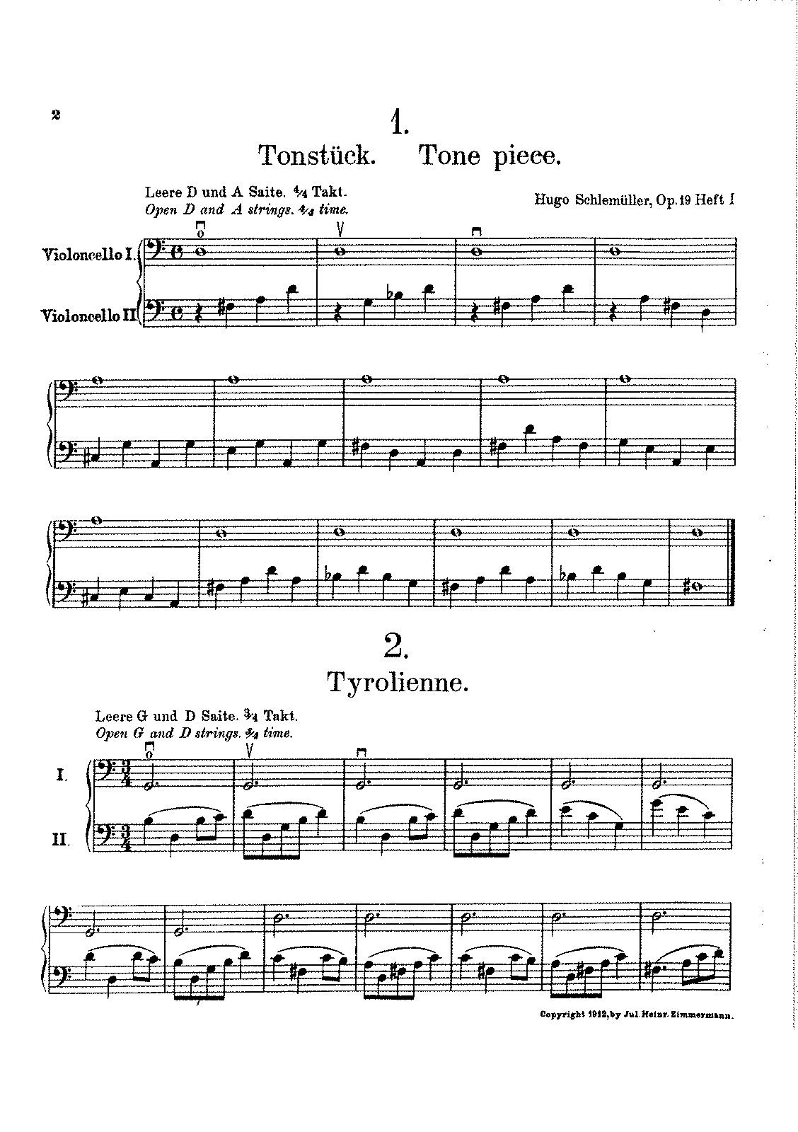 Die allerersten des jungen Cellisten, Op.19 (Schlemüller, Hugo) IMSLP: Free Music PDF Download