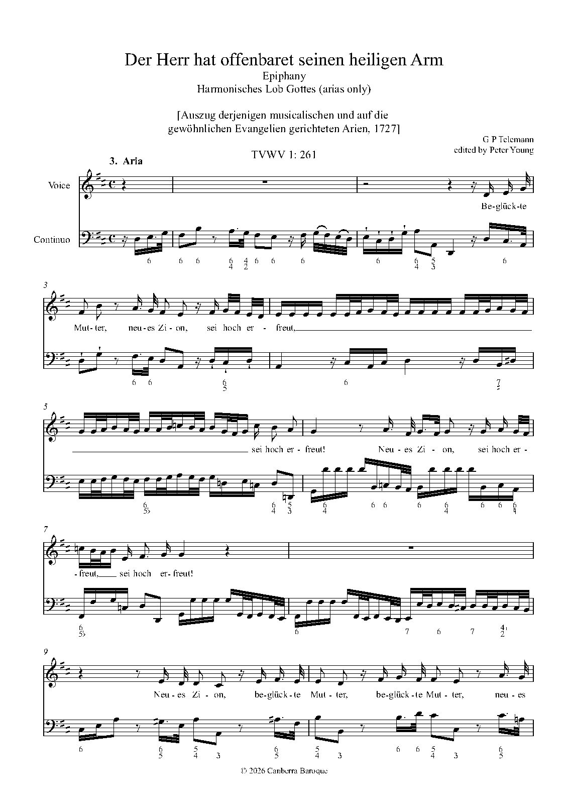 Der Herr hat offenbaret seinen heiligen Arm, TWV 1:261