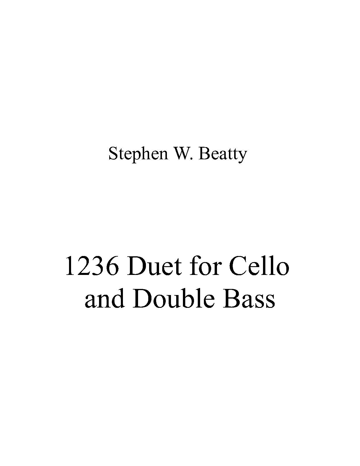 Duet for Cello and Double Bass, Op.1236 (Beatty, Stephen W.) IMSLP