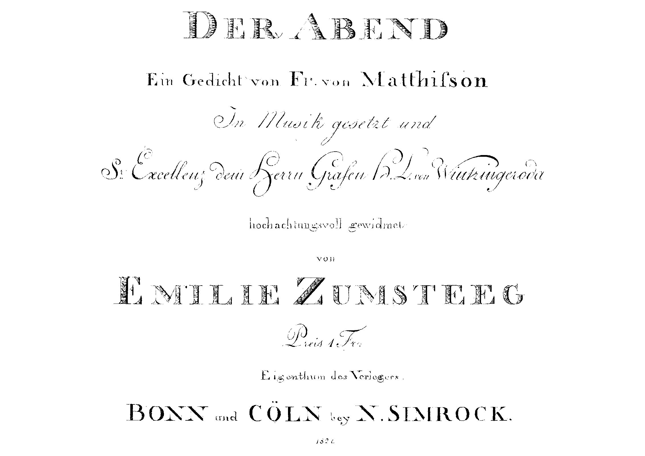 Der Abend (Zumsteeg, Emilie) IMSLP