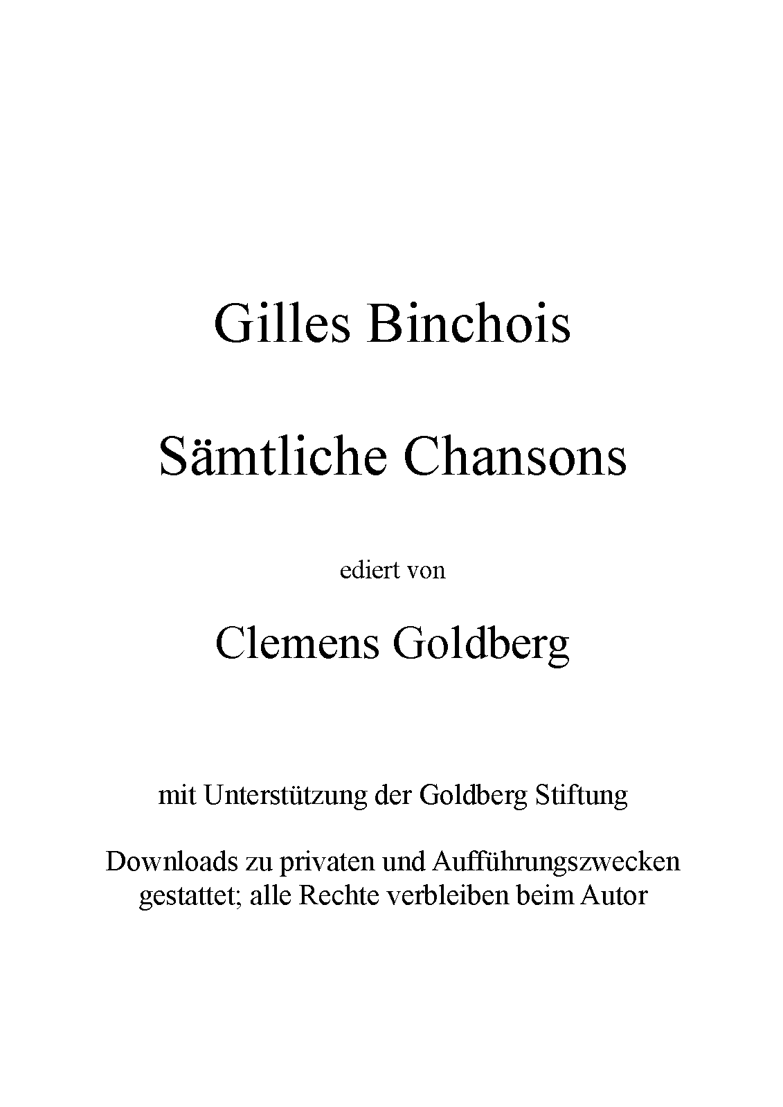 Sämtliche Chansons (Binchois, Gilles) IMSLP