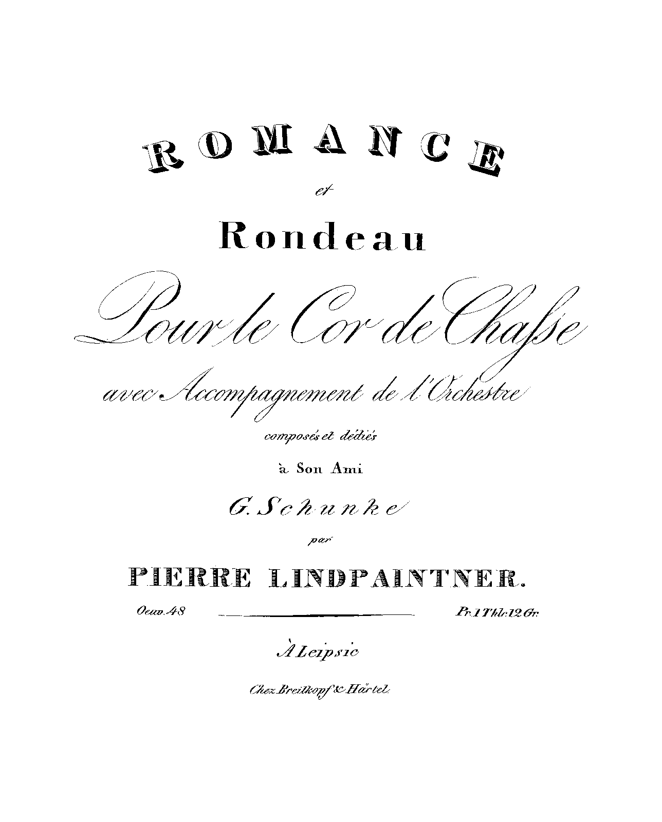 Romance et rondeau, Op.48 (Lindpaintner, Peter Joseph von) IMSLP