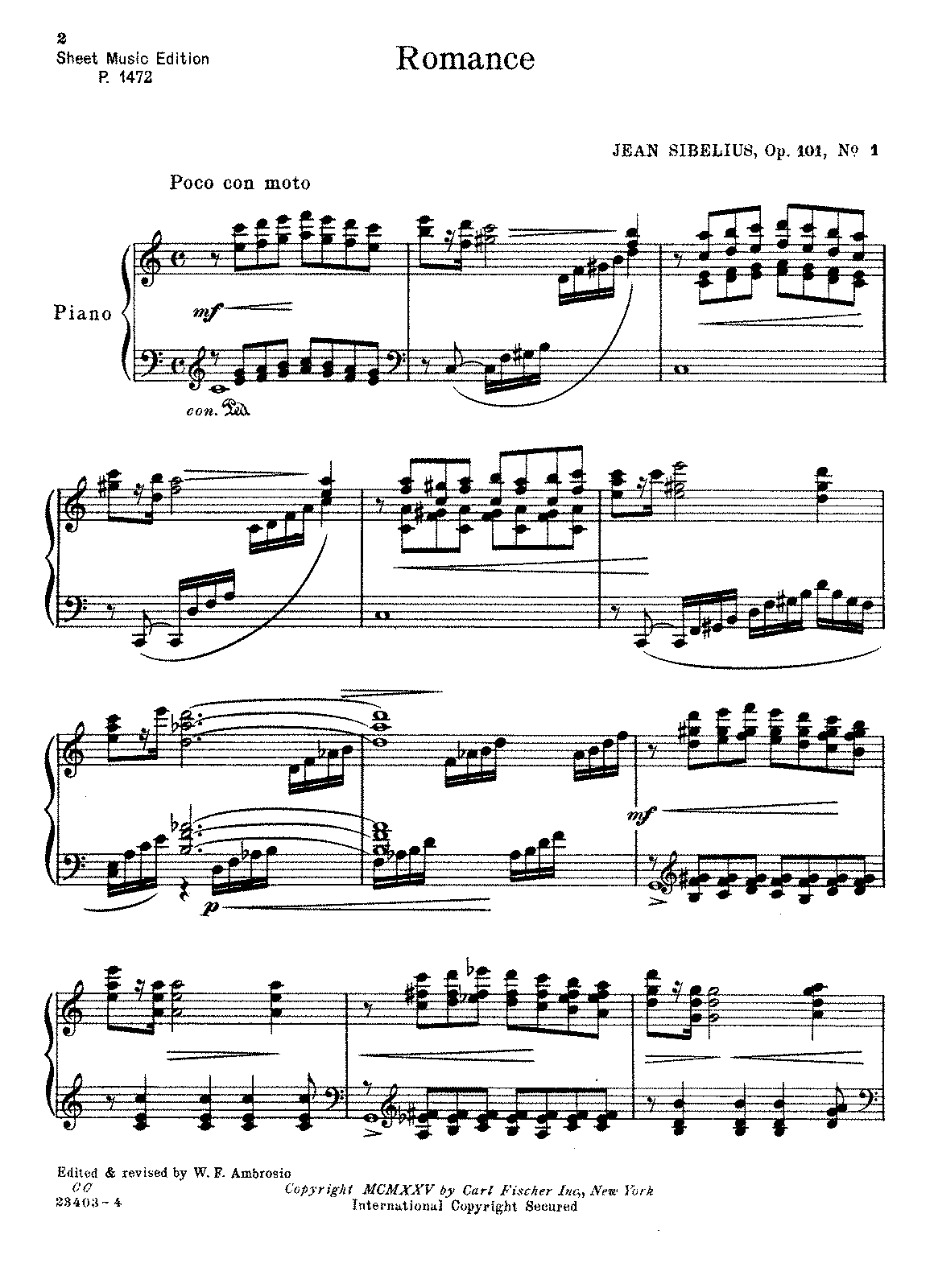 jean sibelius 5 pieces for piano op.75