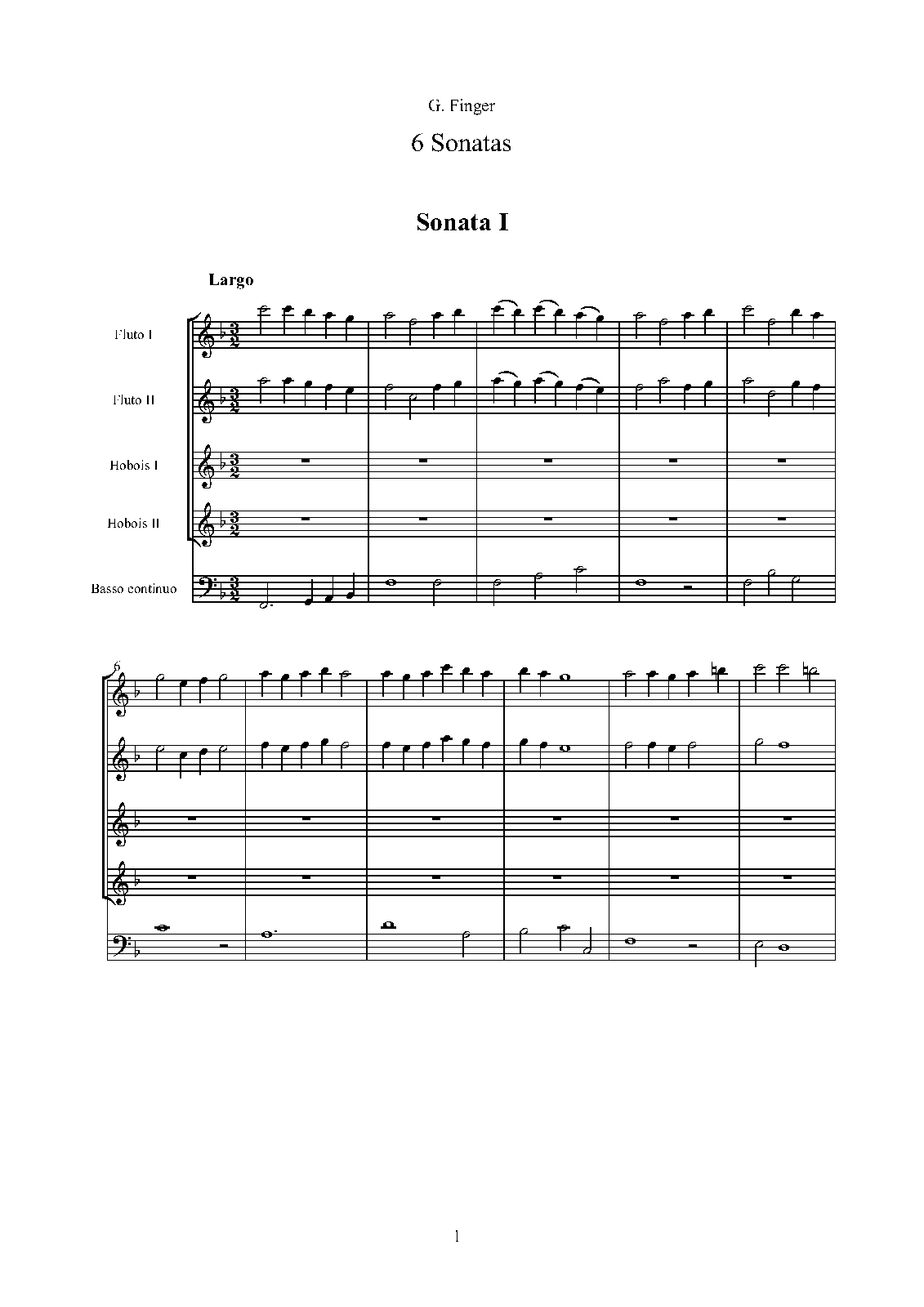 6 Sonatas for 2 Recorders, 2 Oboes and Continuo (Roger, Estienne) IMSLP