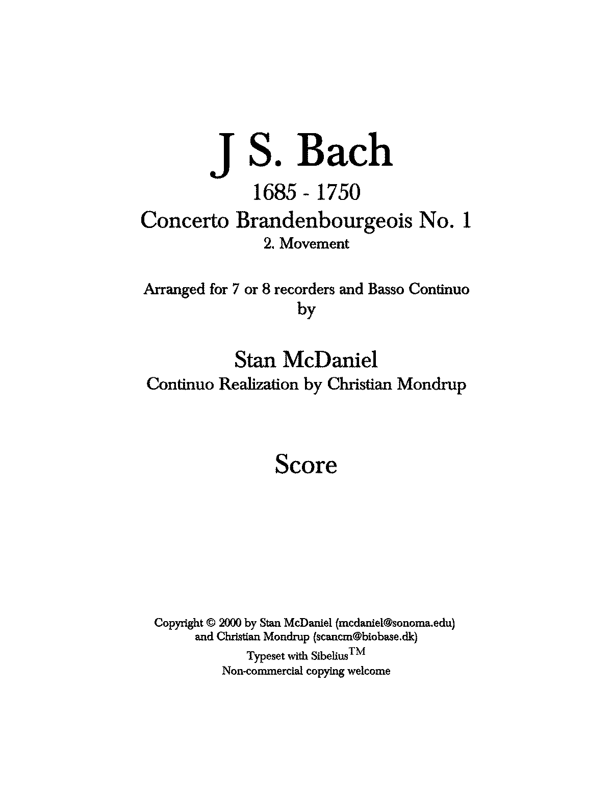 Brandenburg Concerto No.1 in F major, BWV 1046 (Bach, Johann Sebastian ...