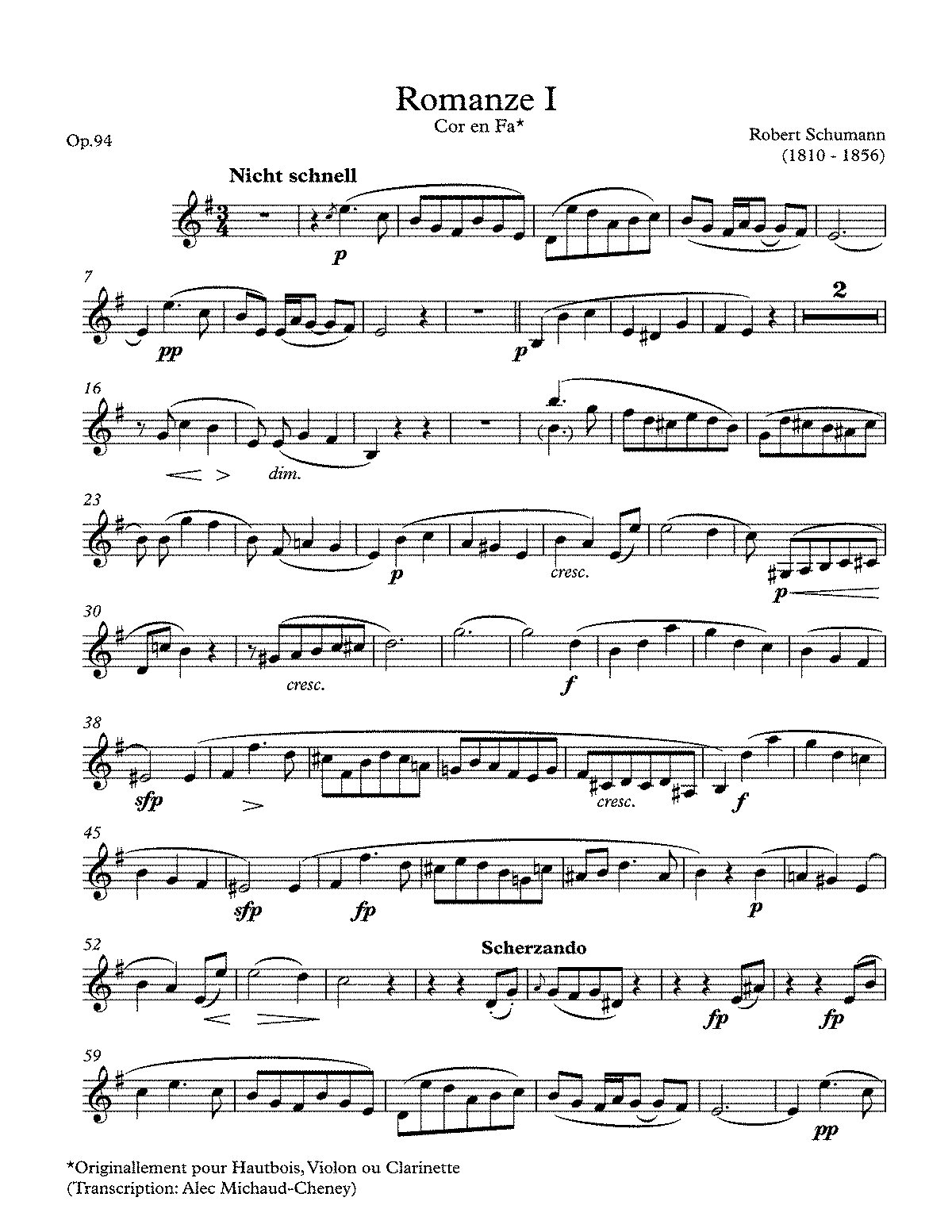 3 Romanzen, Op.94 (Schumann, Robert) - IMSLP: Free Sheet Music PDF Download