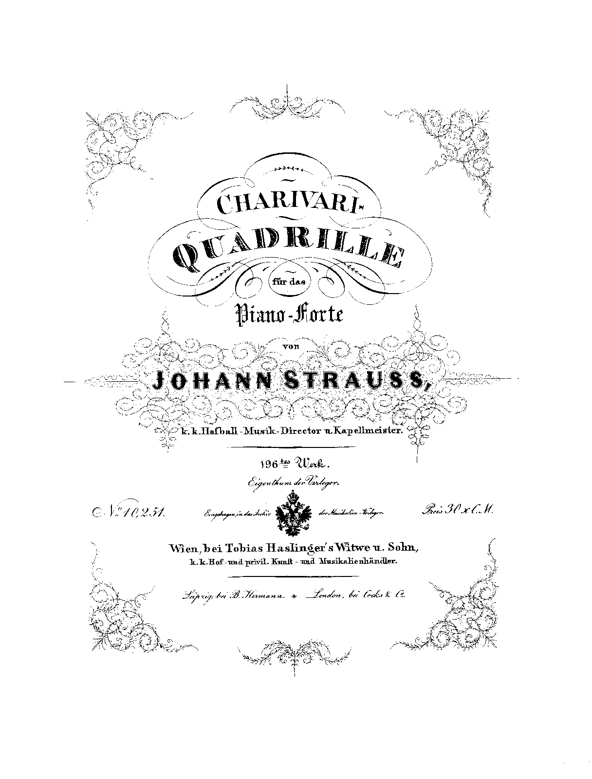 Charivari-Quadrille, Op.196