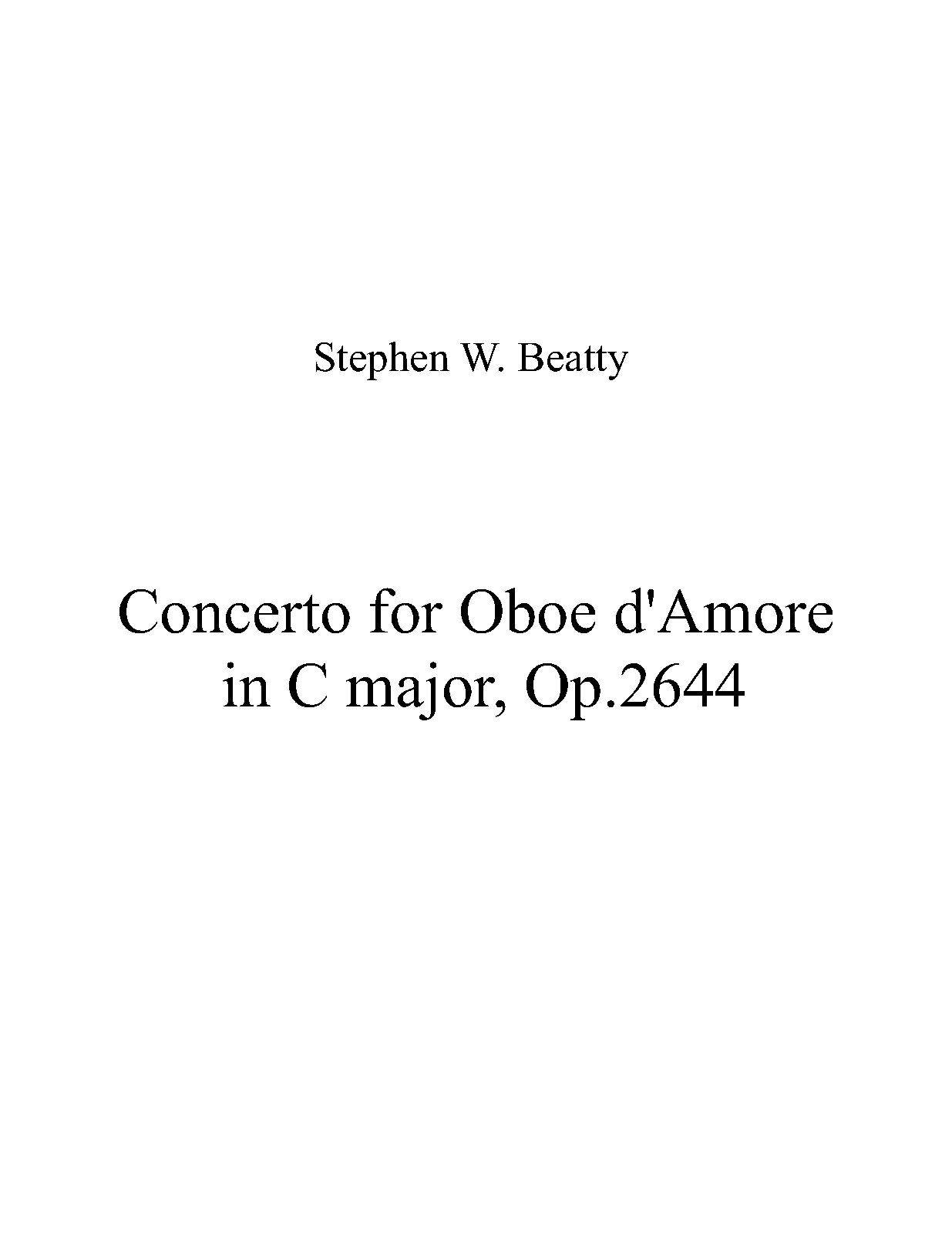 Concerto for Oboe d'Amore in C major, Op.2644 (Beatty, Stephen W.) IMSLP