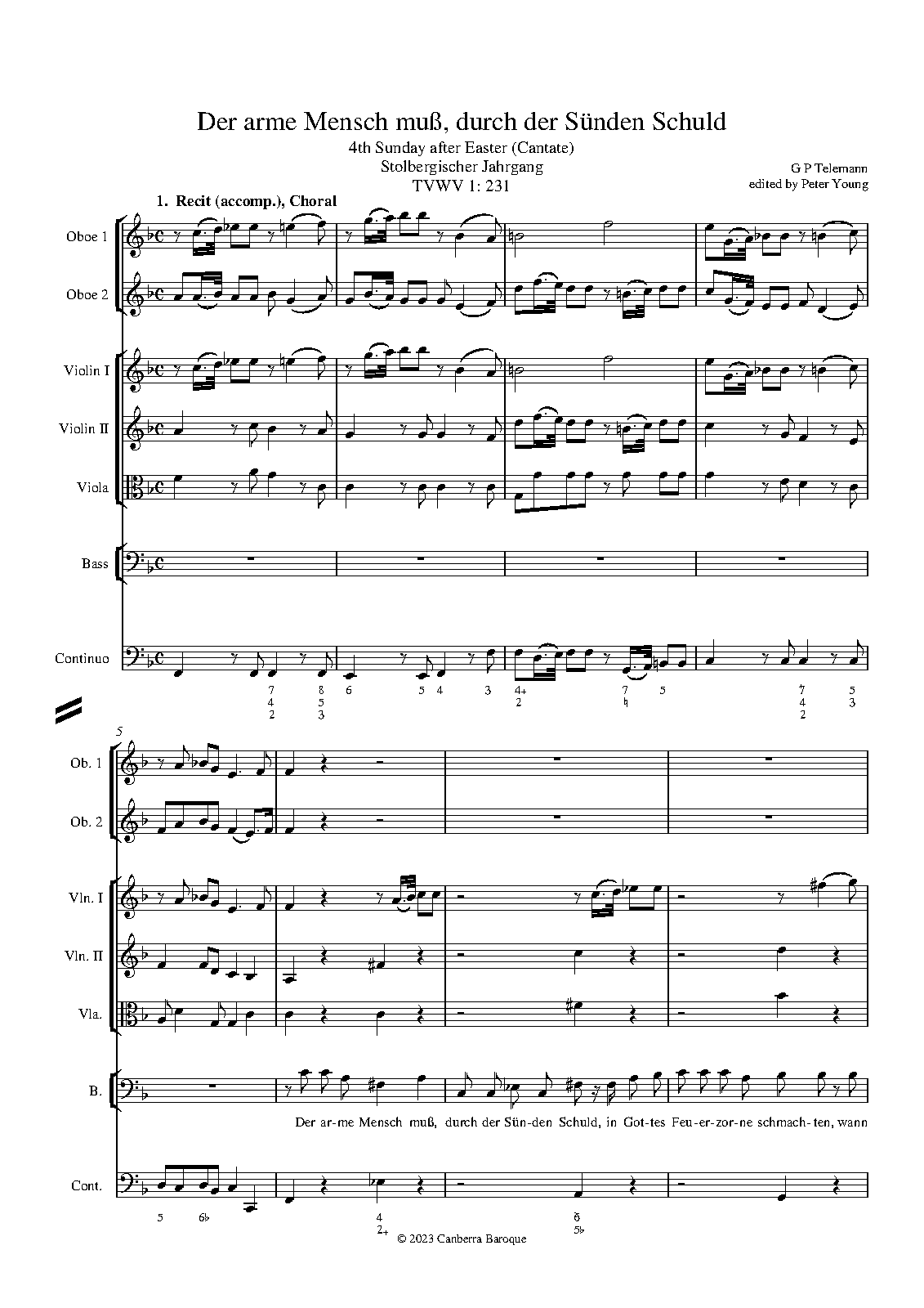 Der arme Mensch muß, durch der Sünden Schuld