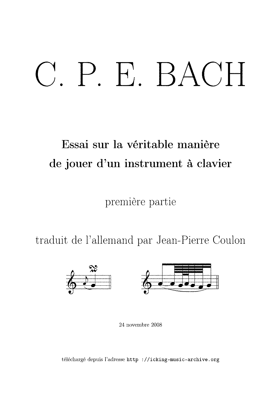 cpe bach essay on the true art of playing keyboard instruments imslp