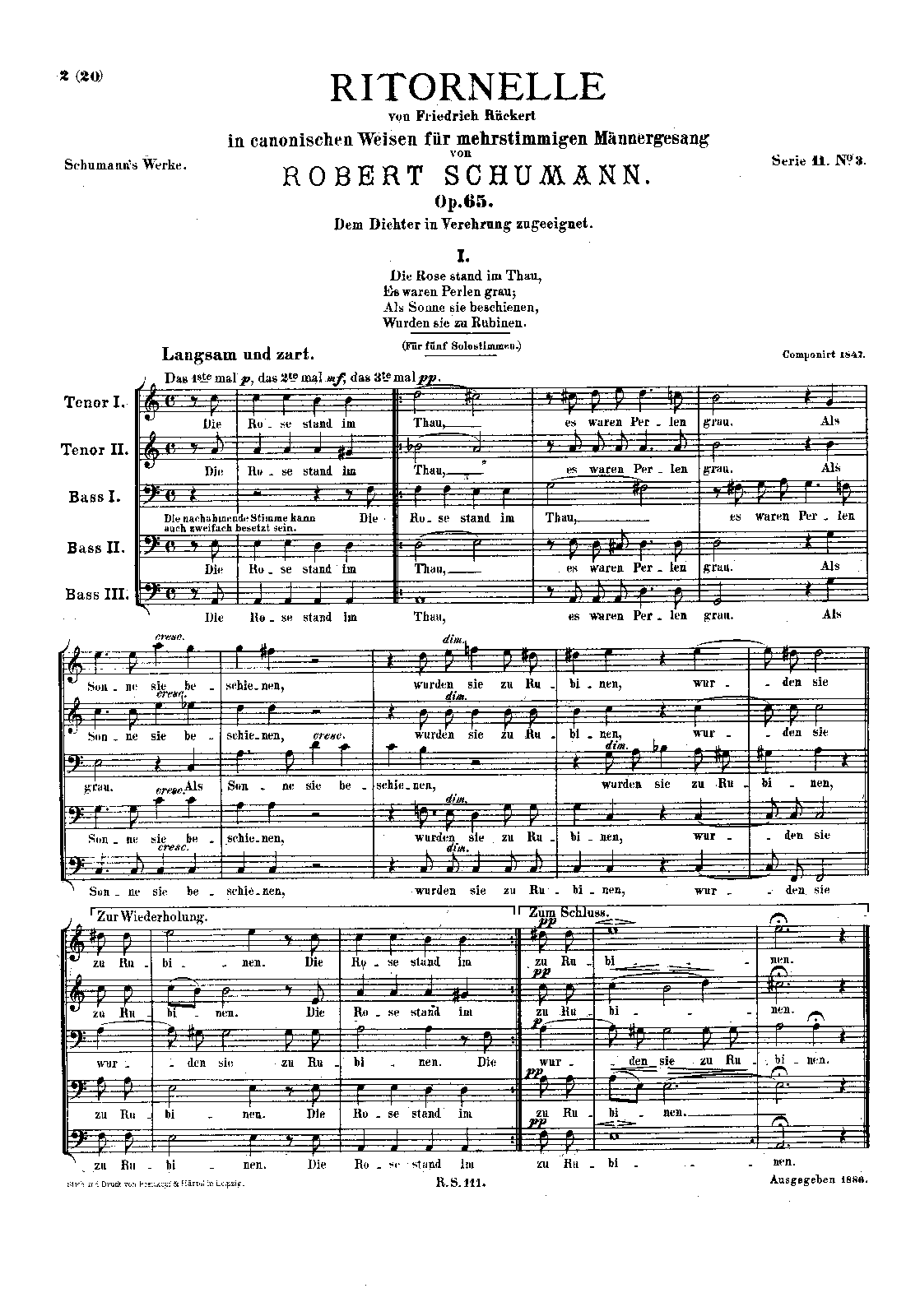 Ritornelle in canonischen Weisen