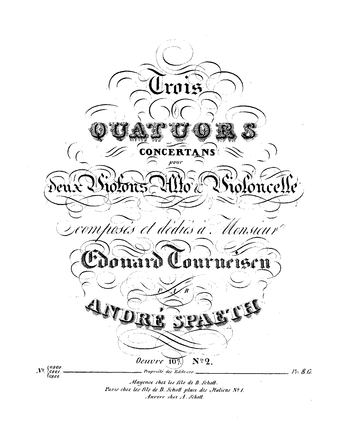 3 String Quartets, Op.107 (Späth, Andreas) - IMSLP