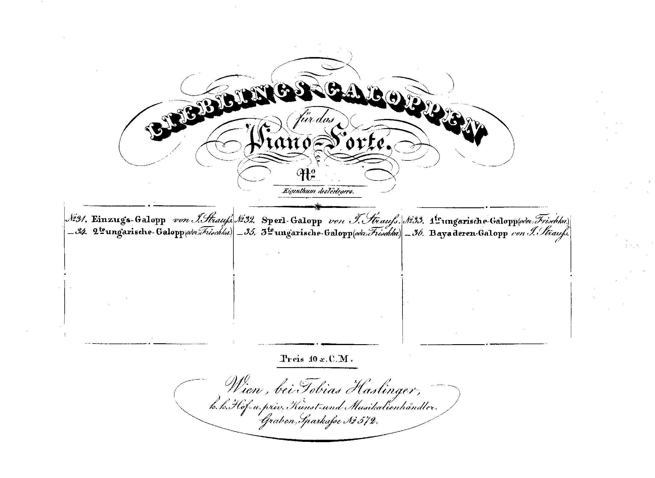 Bayaderen-Galoppe, Op.52
