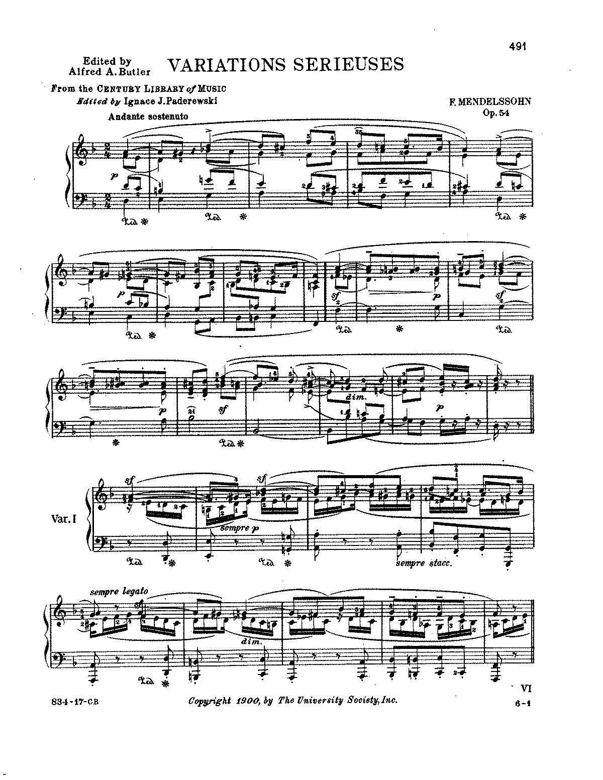 Variations Sérieuses, Op.54 (Mendelssohn, Felix) - IMSLP: Free Sheet ...