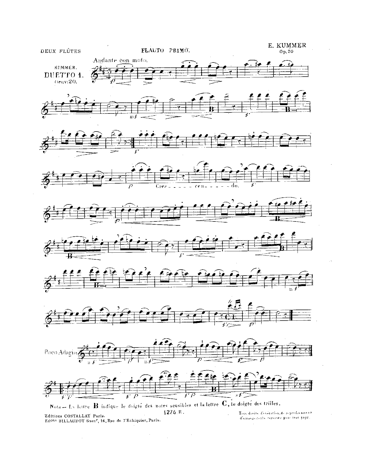 3 Easy Flute Duets, Op.20 (Kummer, Kaspar) IMSLP