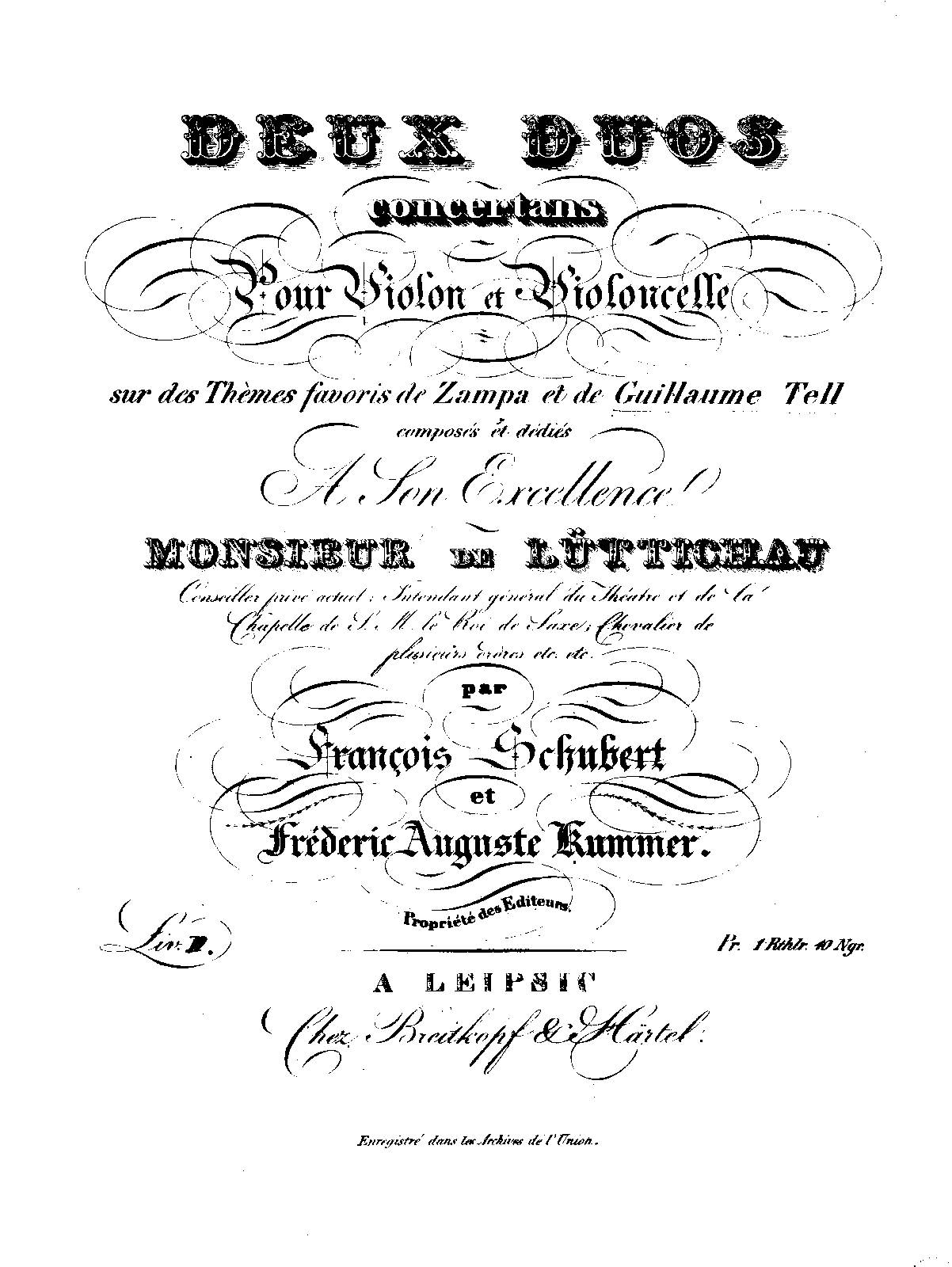 2 Duos Concertans for Violin and Cello (Kummer, Friedrich August) IMSLP