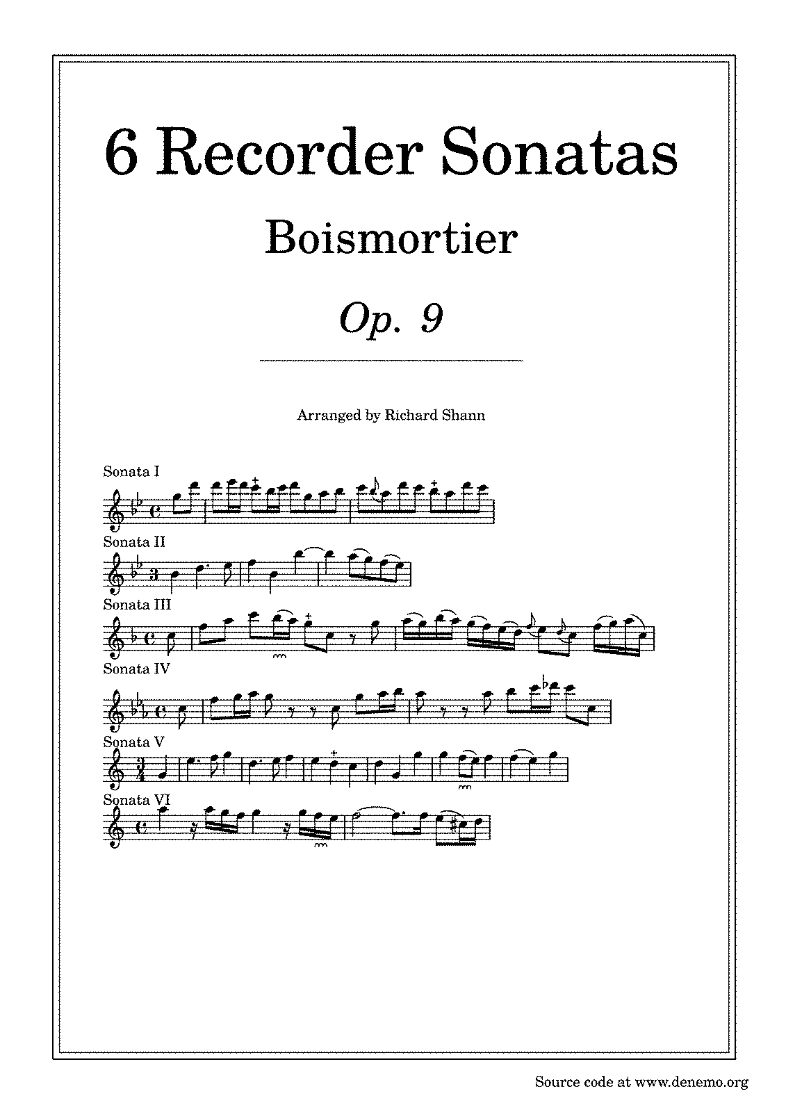 6 Flute Sonatas, Op.9 (Boismortier, Joseph Bodin De) - IMSLP