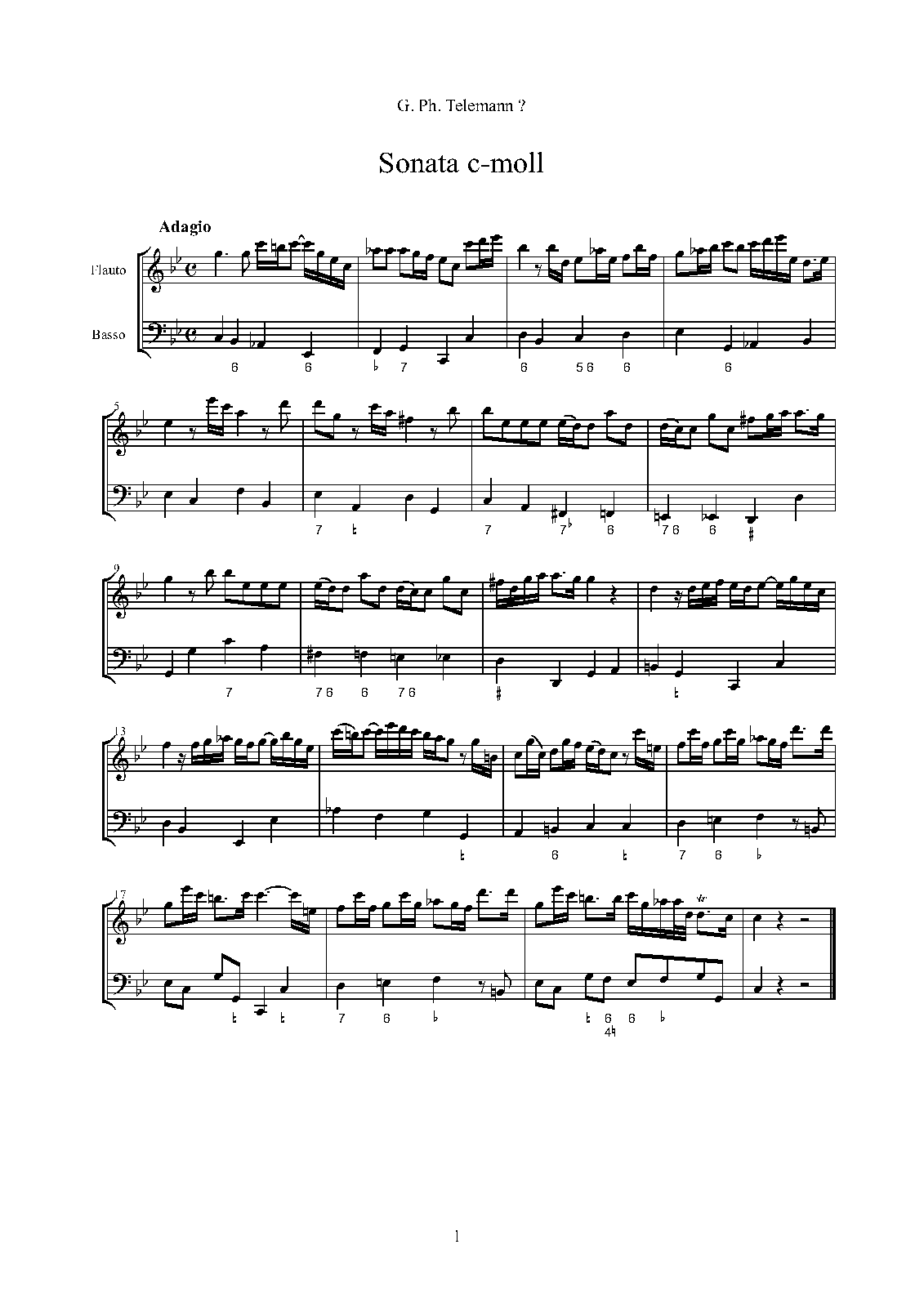 Recorder Sonata in C minor (Telemann, Philipp) IMSLP