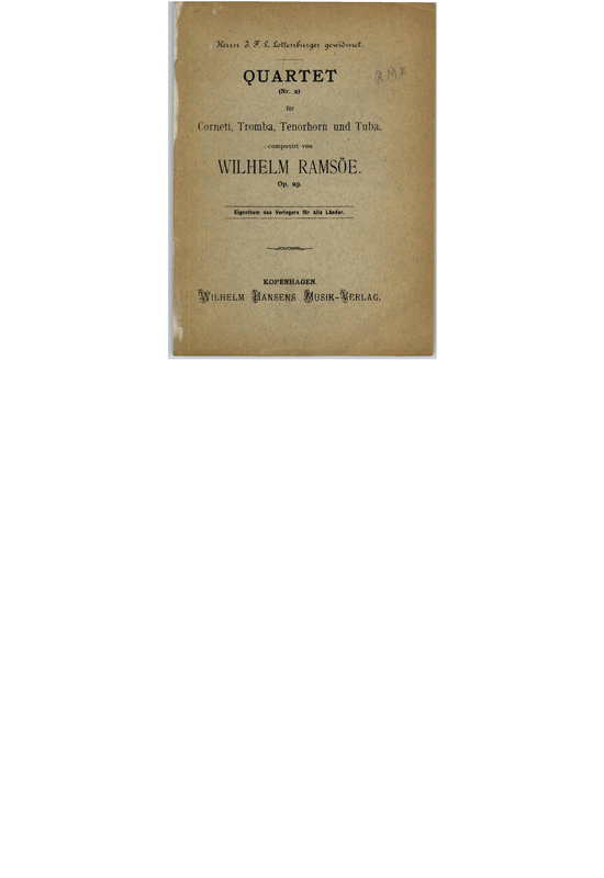 Brass Quartet No.2, Op.29 (Ramsöe, Wilhelm) IMSLP Free Sheet Music
