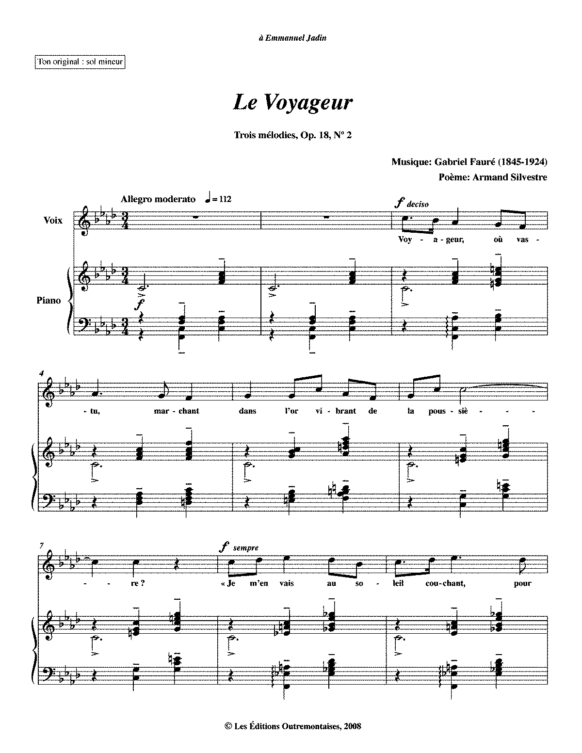 3 Songs, Op.18 (Fauré, Gabriel) - IMSLP: Free Sheet Music PDF Download