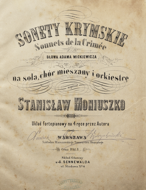 Sonety Krymskie Gatunek I Rodzaj Literacki Sonety Krymskie (Moniuszko, Stanisław) - IMSLP: Free Sheet Music PDF