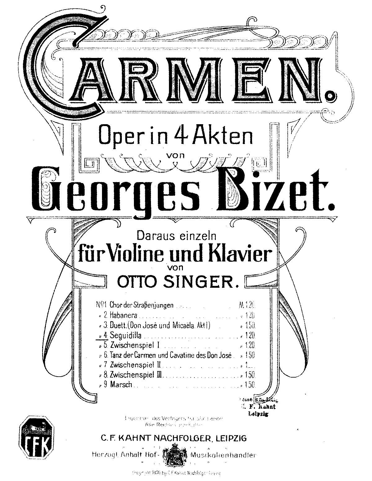 Carmen (Bizet, Georges) - IMSLP: Free Sheet Music PDF Download