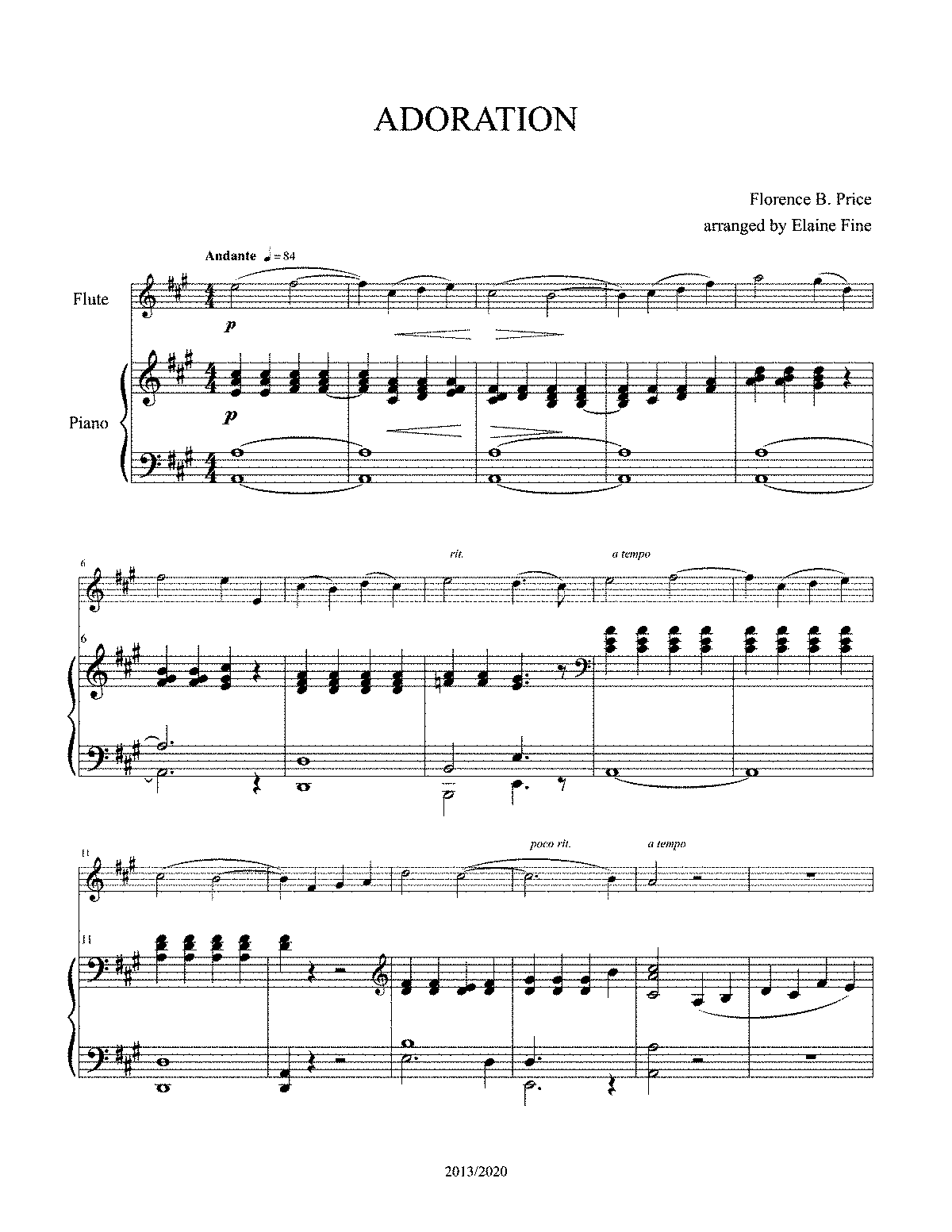 Adoration (Price, Florence) - IMSLP: Free Sheet Music PDF Download