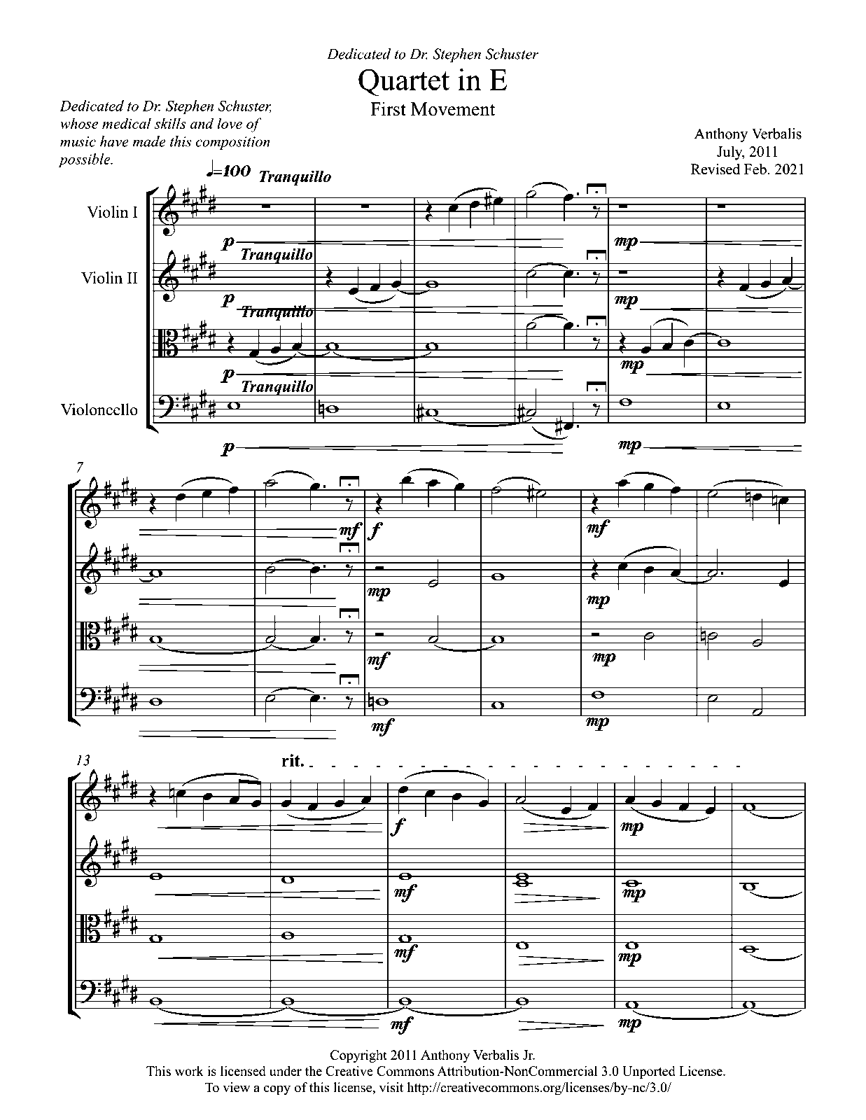 String Quartet in E major (Verbalis, Anthony) - IMSLP