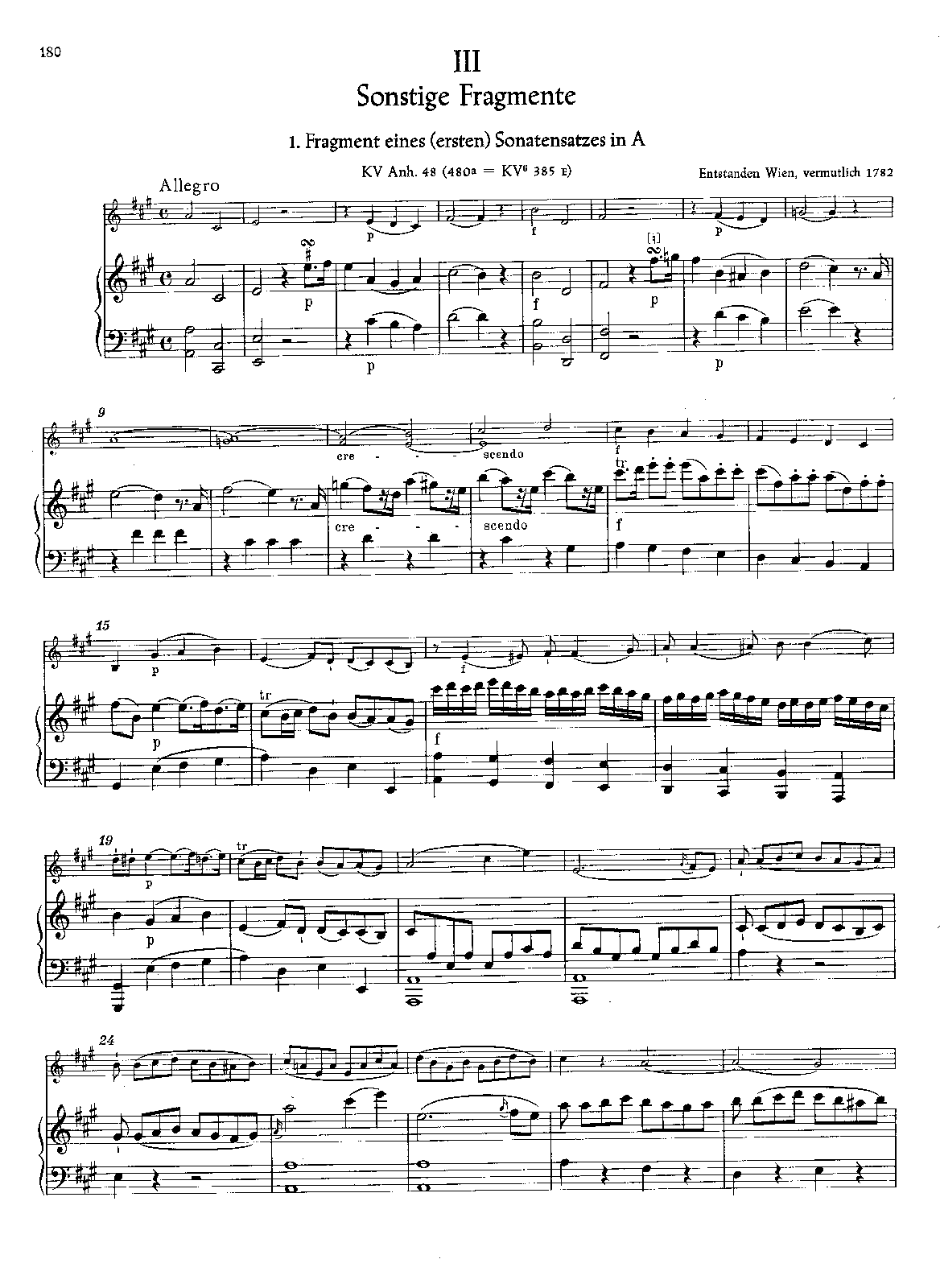 Violin Sonata in A major