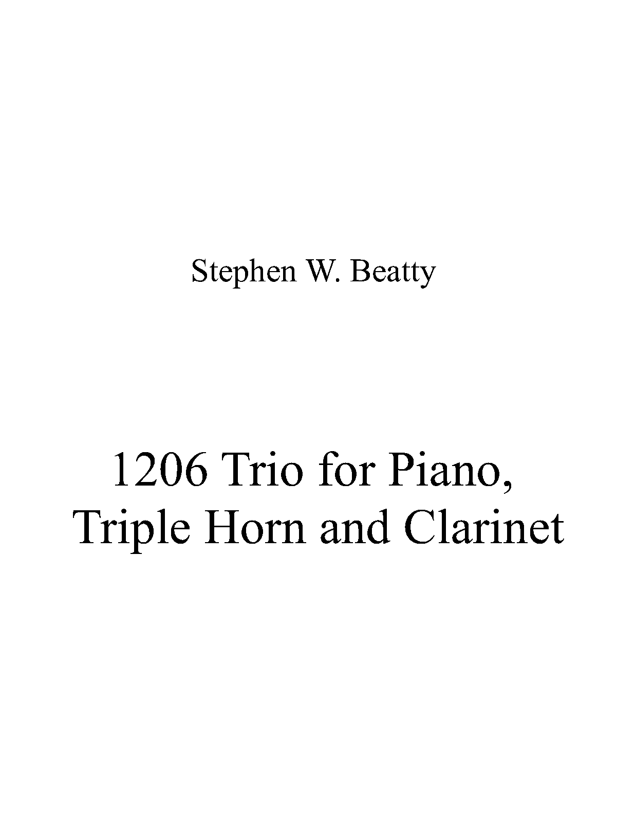 Trio for Triple Horn and Piano, Op.1206 (Beatty, Stephen W