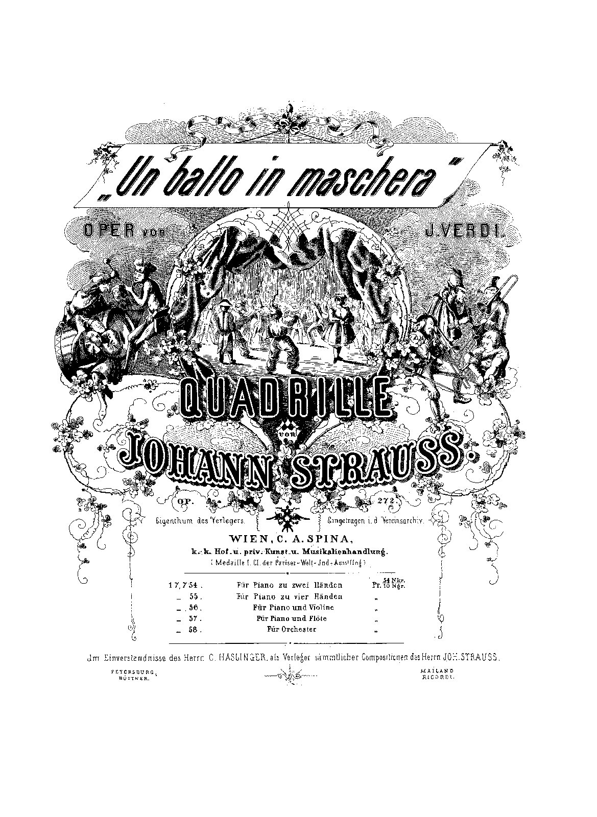 Un ballo in Maschera Quadrille, Op.272